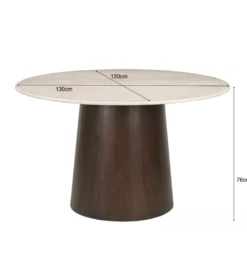 Stół Brix Bottecino 130 cm Marmur Drewno mango*LF-Design Discount