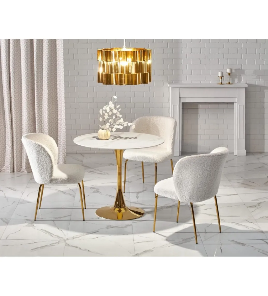 Stół CASEMIRO 90 cm w optyce białego marmuru*Halmar Discount
