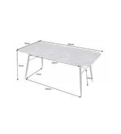 Stół CATANIA Paris 180 cm szkło w optyce szarego marmuru*Invicta Interior Outlet