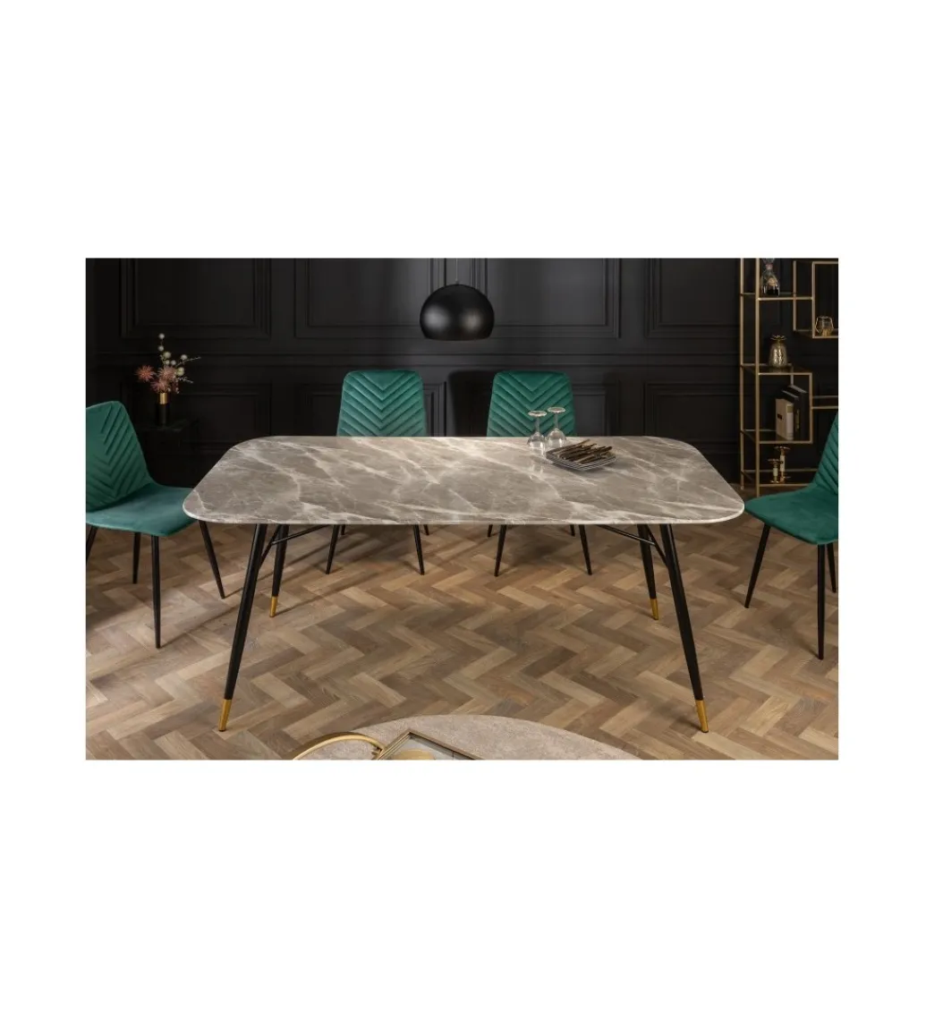 Stół CATANIA Paris 180 cm szkło w optyce szarego marmuru*Invicta Interior Outlet