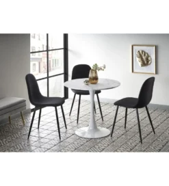 Stół DENVER 80 cm w optyce białego marmuru*Halmar Hot