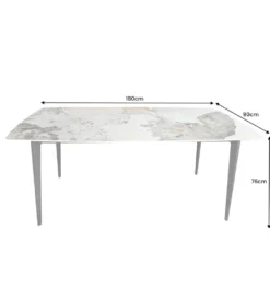 Stół DYLAN  180 cm ceramika w optyce marmuru*Invicta Interior Online