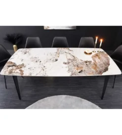 Stół DYLAN 160 cm ceramika w optyce marmuru*Invicta Interior