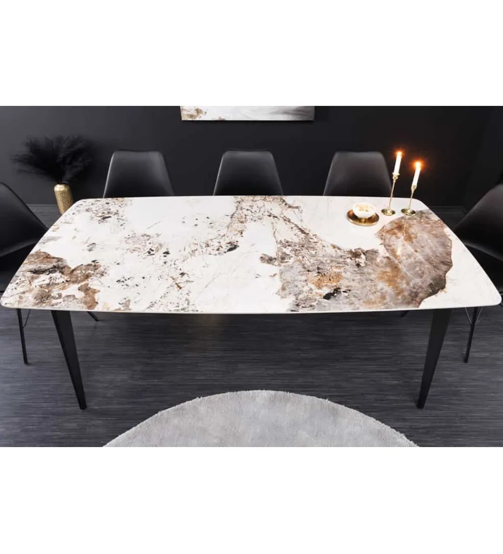 Stół DYLAN 160 cm ceramika w optyce marmuru*Invicta Interior