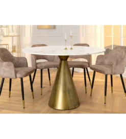 Stół ELEGANCIA 100 cm biały marmuru*Invicta Interior Hot