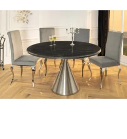 Stół ELEGANCIA 130 cm w optyce czarnego marmuru*Invicta Interior