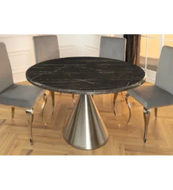 Stół ELEGANCIA 130 cm w optyce czarnego marmuru*Invicta Interior