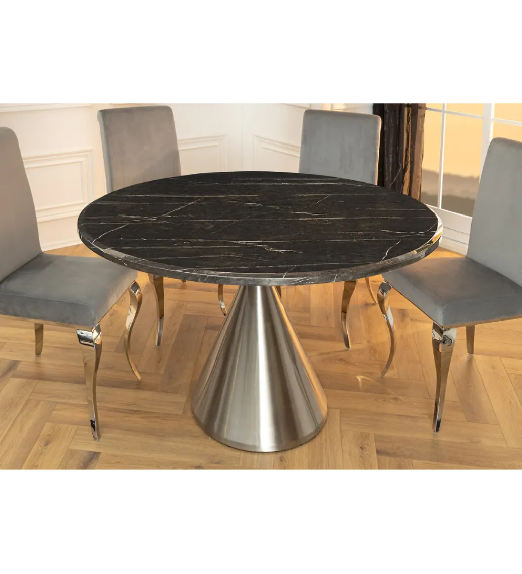 Stół ELEGANCIA 130 cm w optyce czarnego marmuru*Invicta Interior