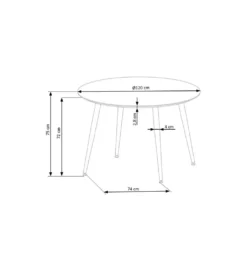 Stół EMBOS 120 cm czarny*Halmar Best