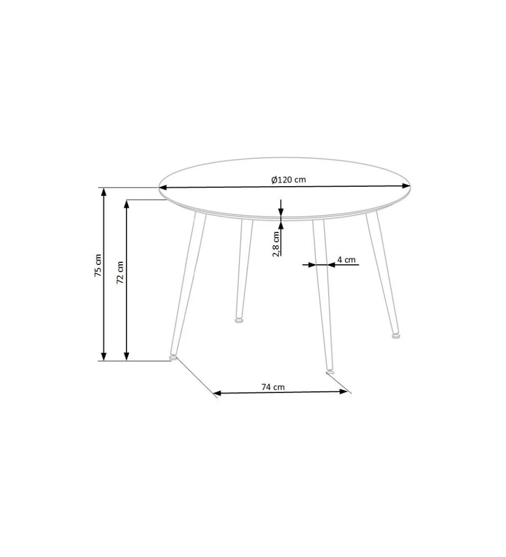 Stół EMBOS 120 cm czarny*Halmar Best