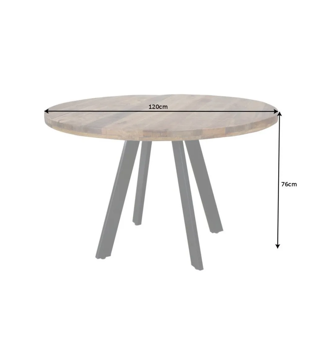 Stół Factory Iron Craft 120 cm drewno Mango*Invicta Interior
