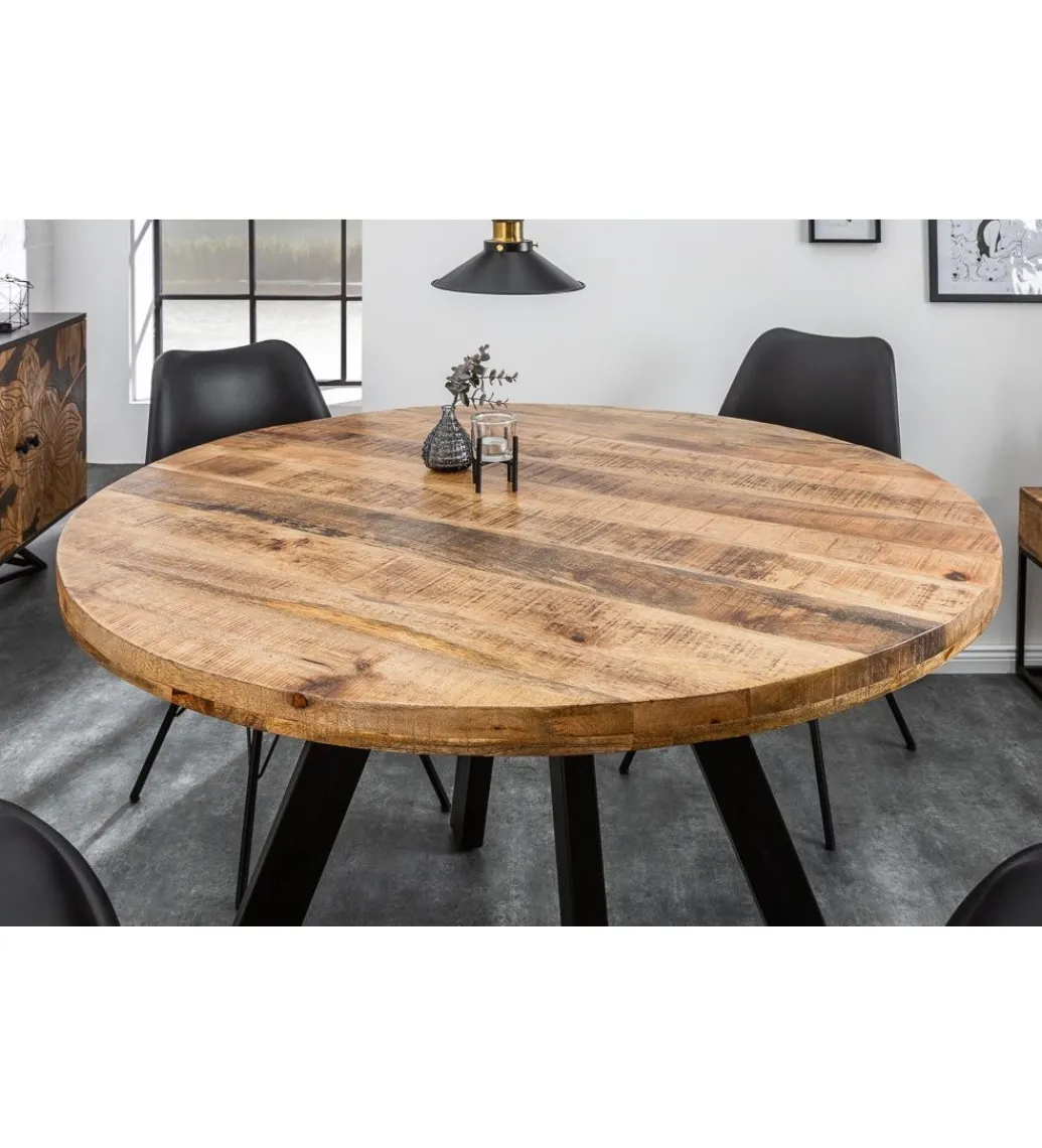 Stół Factory Iron Craft 120 cm drewno Mango*Invicta Interior