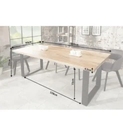 Stół Factory Iron Craft 200 cm drewno Mango*Invicta Interior Online