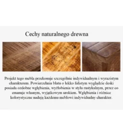 Stół FINES Finca 200 cm drewno sosna brąz*Invicta Interior Best