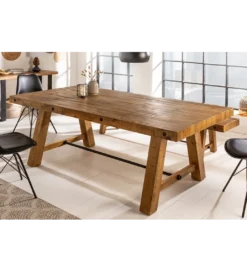Stół FINES Finca 165 Cm drewno sosna brąz*Invicta Interior Sale