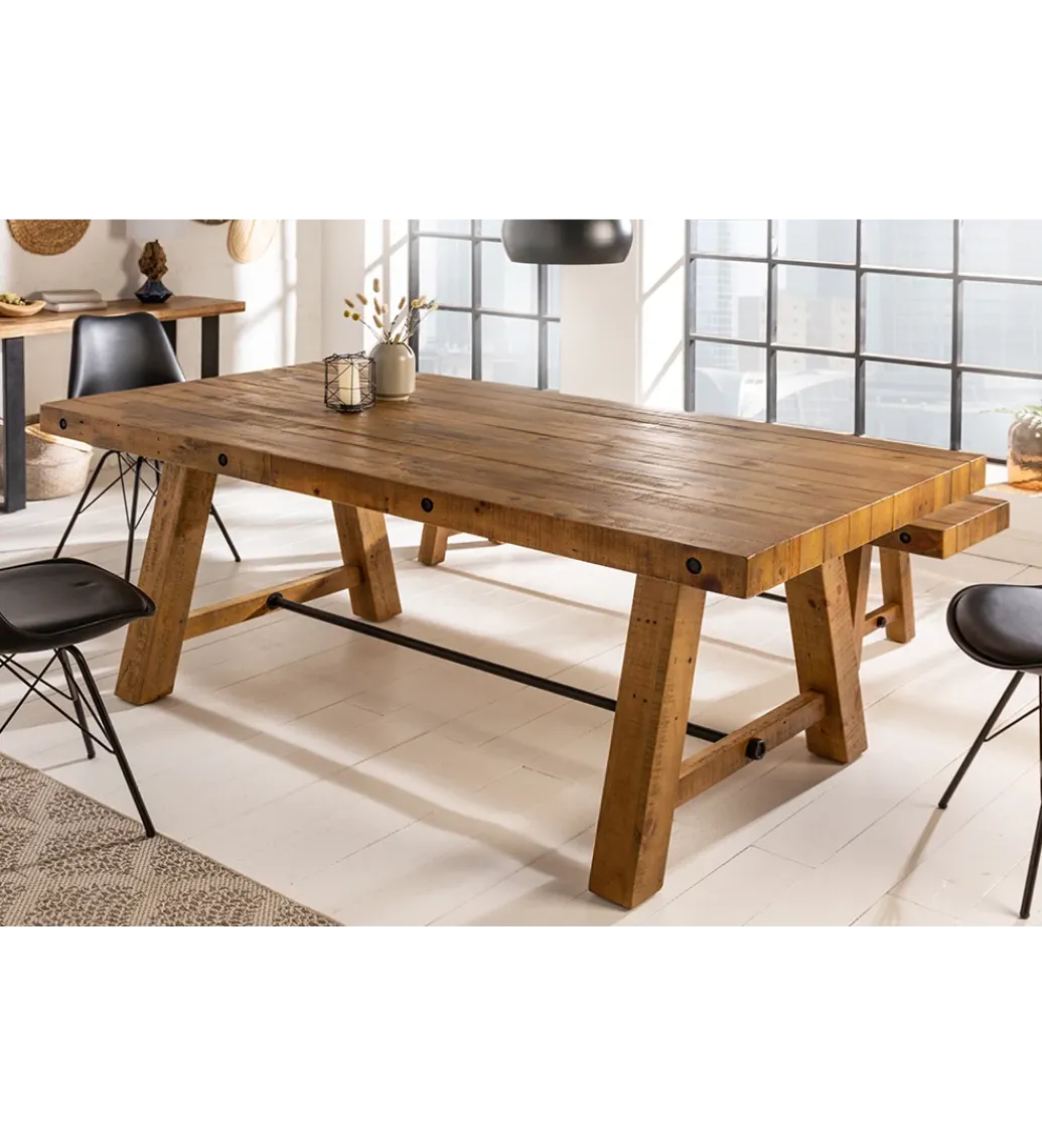 Stół FINES Finca 165 Cm drewno sosna brąz*Invicta Interior Sale