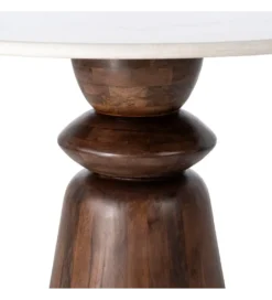 Stół GEHART 120 cm brązowy marmur drewno mango*Zona-Design Hot