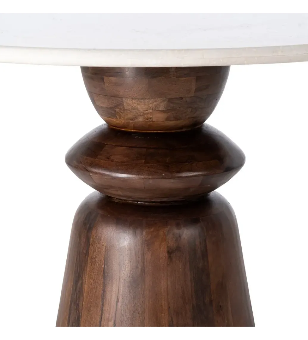Stół GEHART 120 cm brązowy marmur drewno mango*Zona-Design Hot