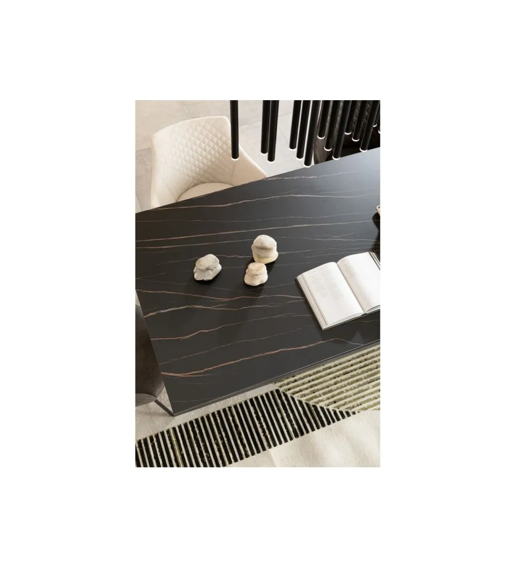 Stół GLOYRIA 200 cm ceramika w optyce czarnego marmuru*KDesign Outlet