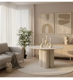 Stół HERE 120 cm ceramiczny blat biały*Exclusivas Clearance
