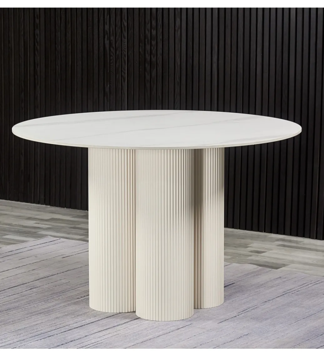 Stół HERE 120 cm ceramiczny blat biały*Exclusivas Clearance