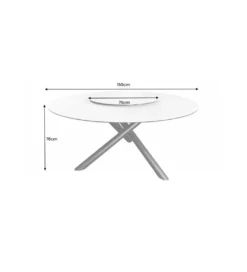 Stół IDAHO 150 cm ceramika w optyce białego marmuru*Invicta Interior New