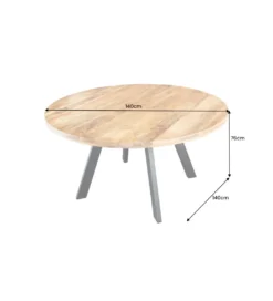 Stół IRON CRAFT 140 cm drewno mango naturalny*Invicta Interior New