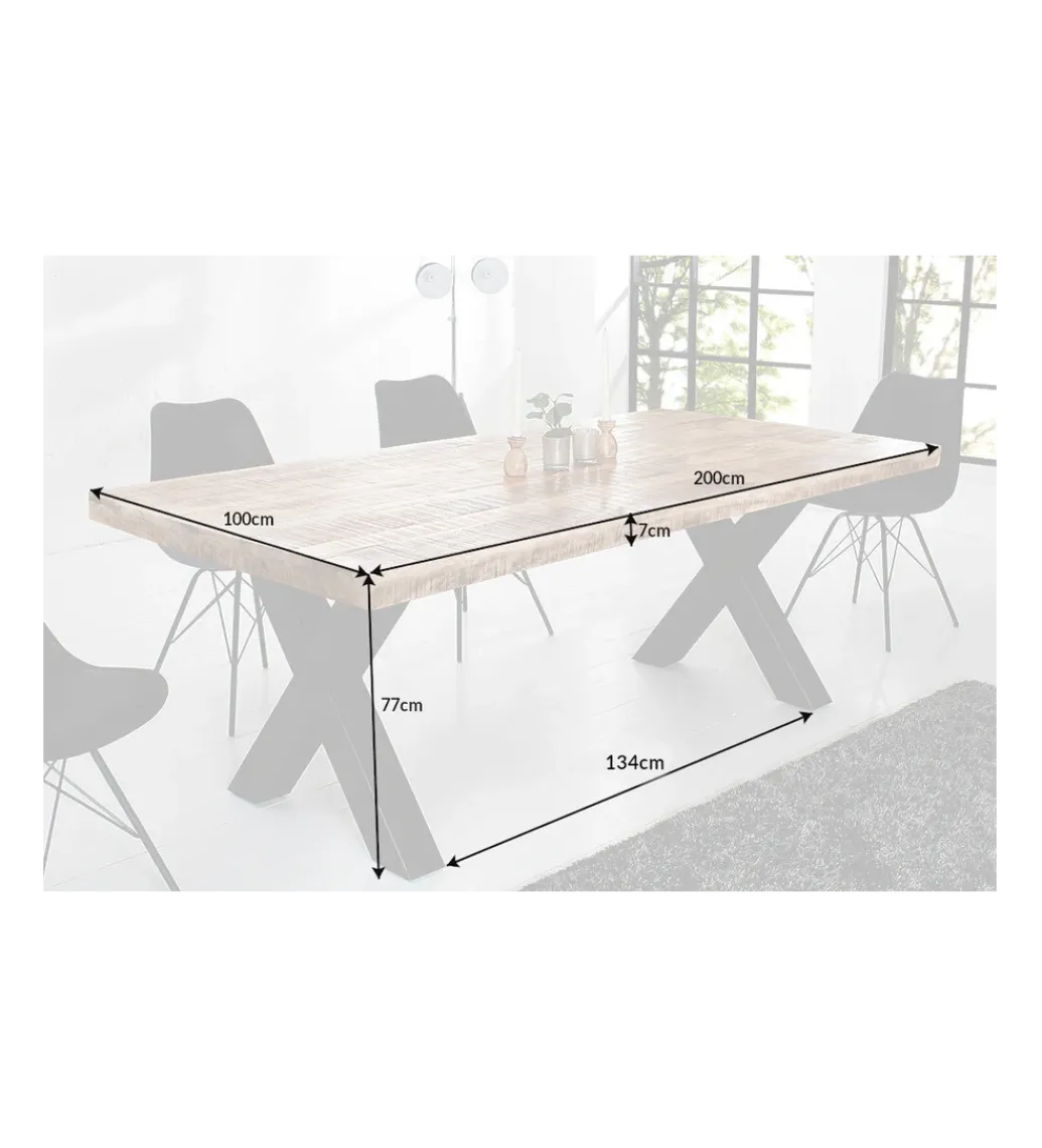 Stół Iron Craft X 200 Cm Drewno Mango*Invicta Interior