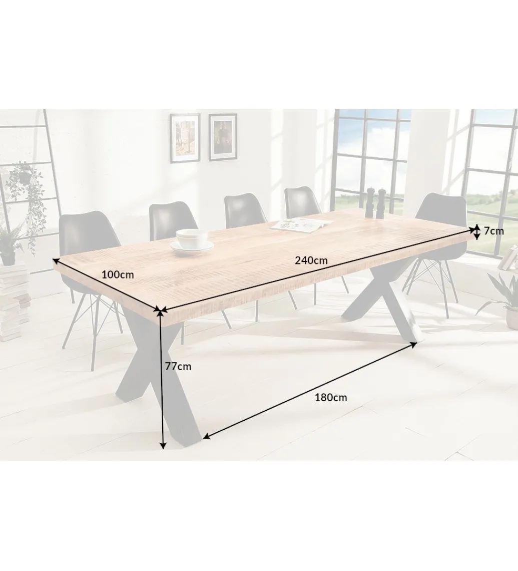 Stół Iron Craft X II 240 cm drewno Mango*Invicta Interior Sale
