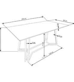 Stół KONAMI 160 cm w optyce czarnego marmuru*Halmar Best