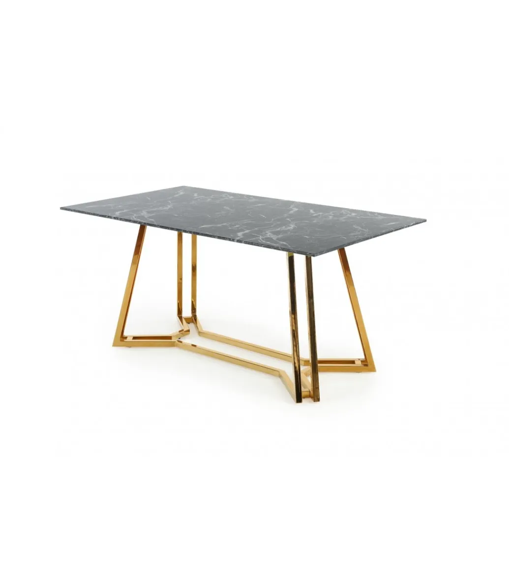 Stół KONAMI 160 cm w optyce czarnego marmuru*Halmar Best