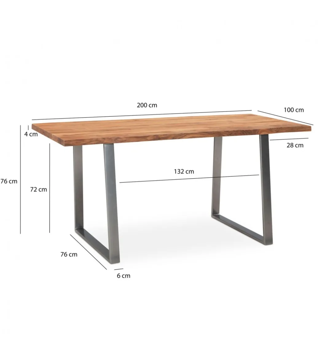Stół KORNEL 200 cm drewno akacja*WOHNLING, GERMANY New
