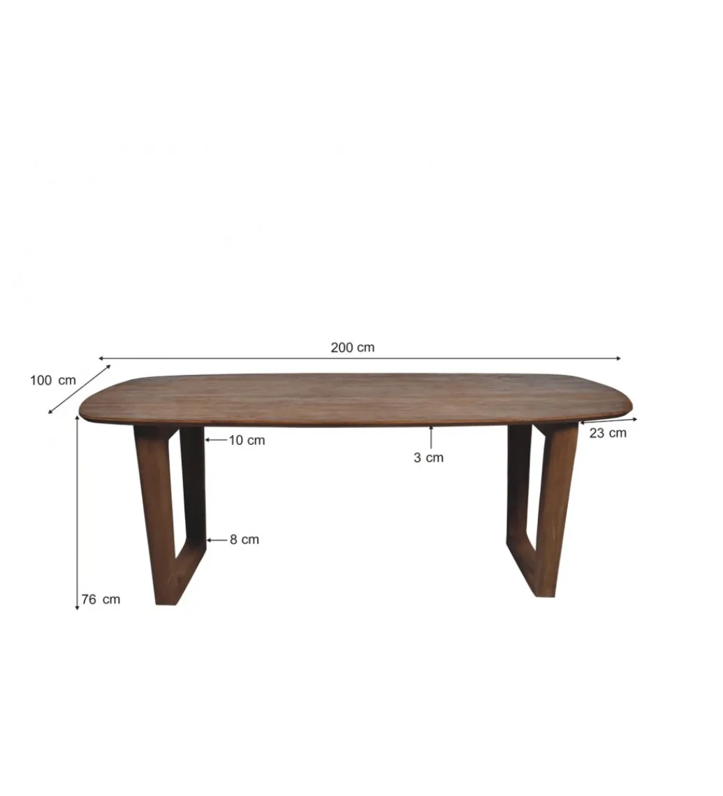 Stół KORTE 200 cm drewno mango brąz*LF-Design Discount