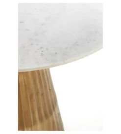 Stół LEYDA 100 cm antyczny brąz efekt białego marmuru*L&L Online
