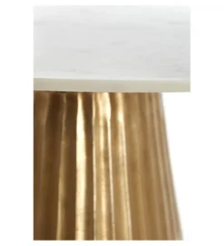 Stół LEYDA 100 cm antyczny brąz efekt białego marmuru*L&L Online