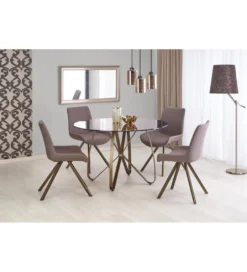 Stół Lungo 120 cm w kolorze brązowym z antycznym złotem*Halmar Best