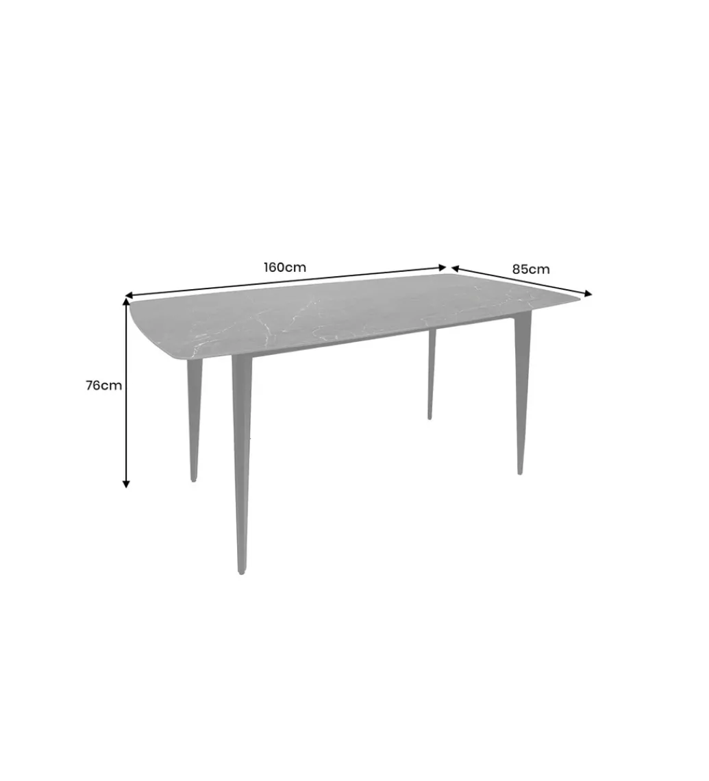 Stół MILANO 160 cm ceramiczny marmur blat antracyt*Invicta Interior Hot