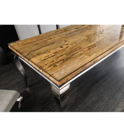 Stół MODERN BAROCK BARRACUDA 200 cm chromowany szklany blat BEZ blatu tekowego*Invicta Interior Outlet
