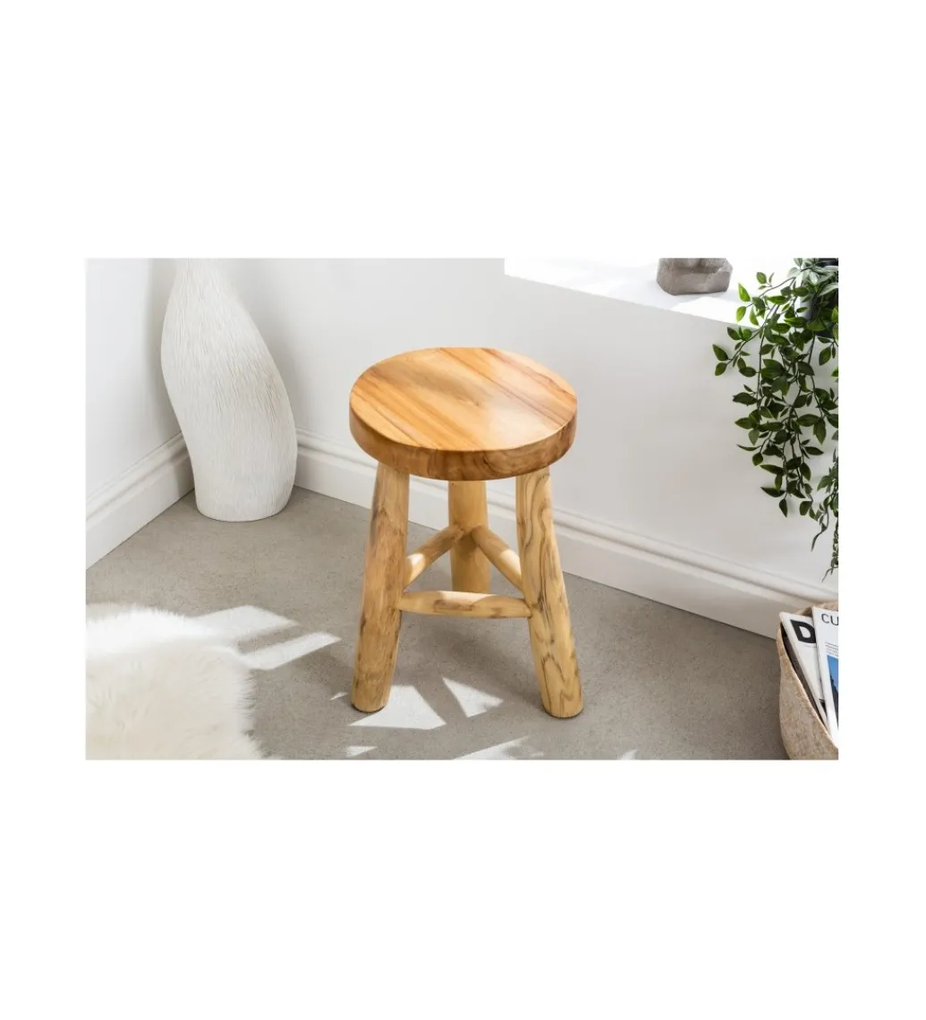 Stołek GUERRO 30 cm drewno teak*Invicta Interior New