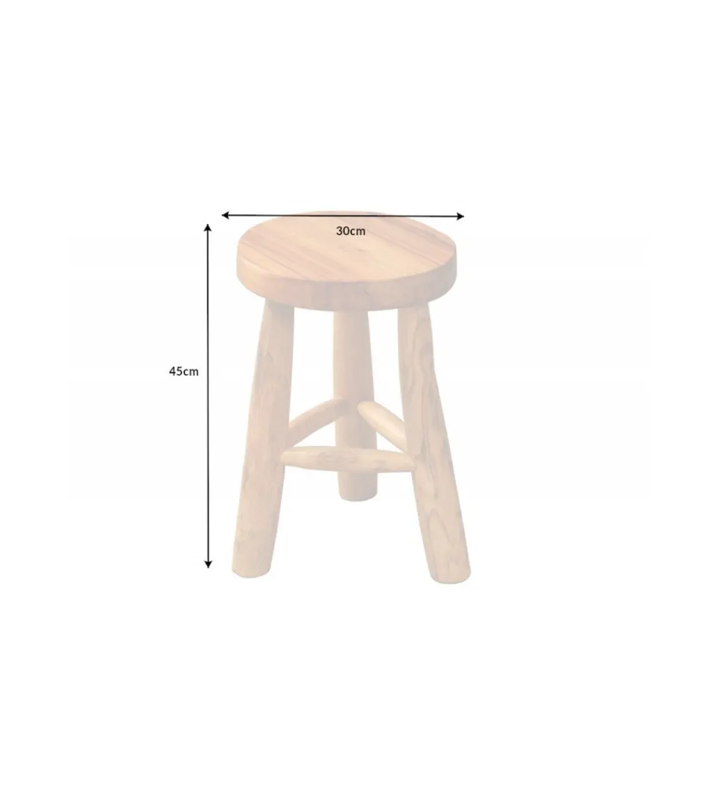 Stołek GUERRO 30 cm drewno teak*Invicta Interior New