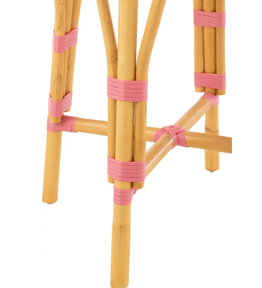 Stołek TAGOS rattan różowy*J-Line Sale