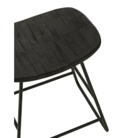 Stołek ZAMBIA drewno teak czarny*J-Line Sale
