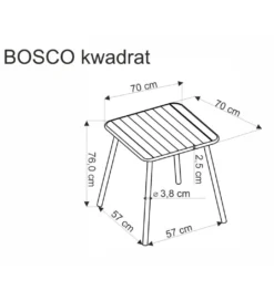 Stół ogrodowy BOSCO 70 cm biały*Halmar Online