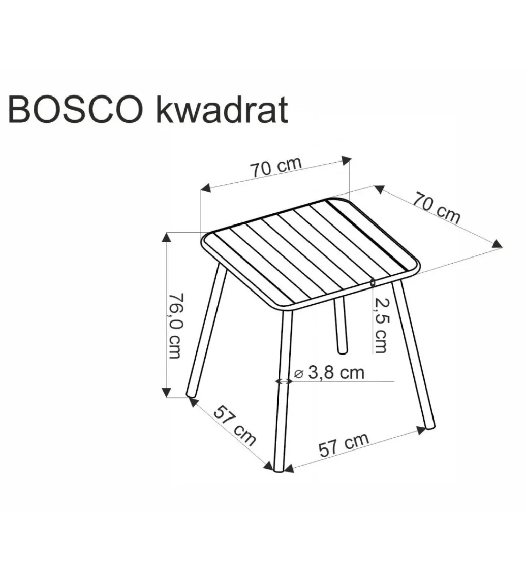 Stół ogrodowy BOSCO 70 cm biały*Halmar Online