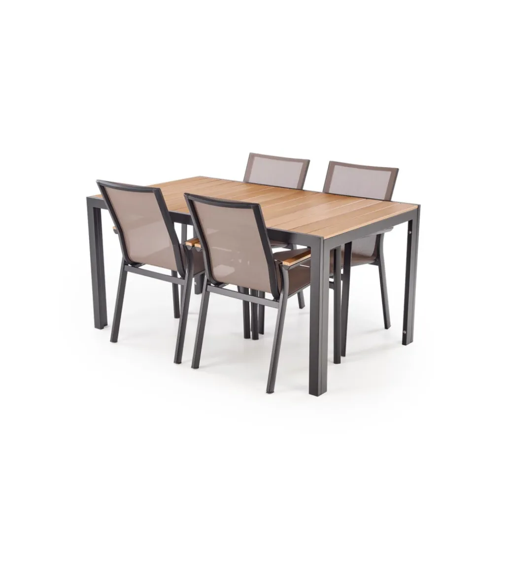 Stół ogrodowy FIERRO 150 cm brązowy czarny*Halmar Discount
