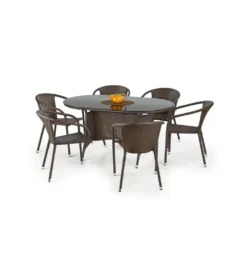 Stół ogrodowy rattanowy MASTER 150 cm ciemnobrązowy bez krzeseł*Halmar Outlet