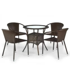 Stół ogrodowy rattanowy MIDAS 74 cm ciemnobrązowy*Halmar Online