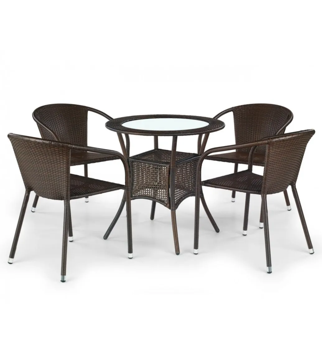 Stół ogrodowy rattanowy MIDAS 74 cm ciemnobrązowy*Halmar Online