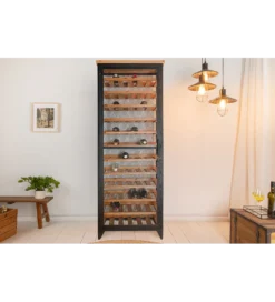 Stojak na wino BODEGA 185 cm naturalny czarny*Invicta Interior - przedsprzedaż Online