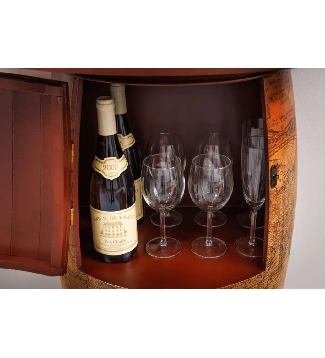 Stojak na wino GLOBE 75 cm drewno sosna*Invicta Interior New